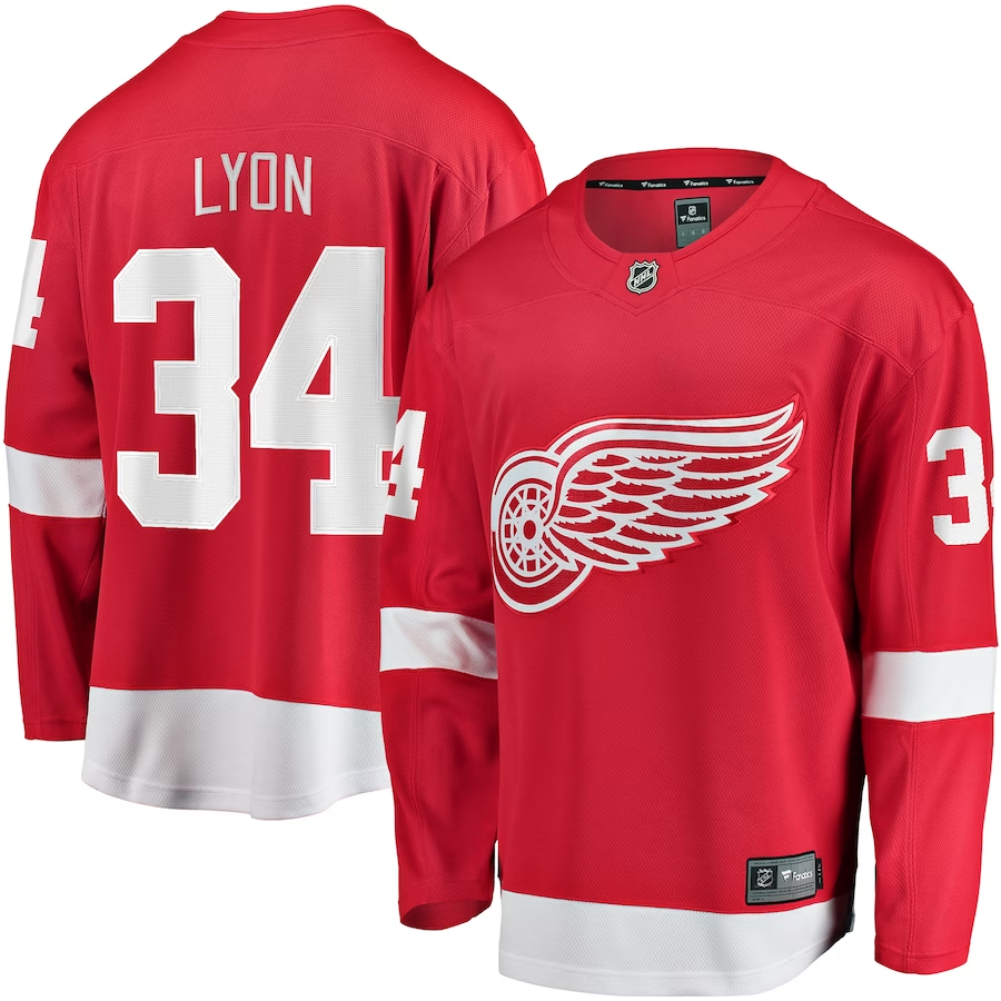 Men's Detroit Red Wings Alex Lyon #34 Red Home Breakaway Jersey Men's Detroit Red Wings Alex Lyon #34 Red Home Breakaway Jersey